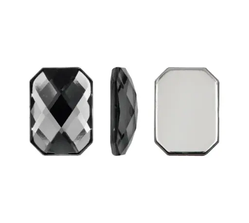 [06059] Acrilico K1037 octagon plano 13x18mm smoky quartz 27 x und
