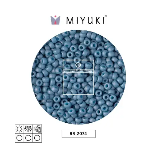 [07344] Mostacilla Miyuki rocalla 8/0 RR2074 mate opaco pálido denim brillo  x 25g
