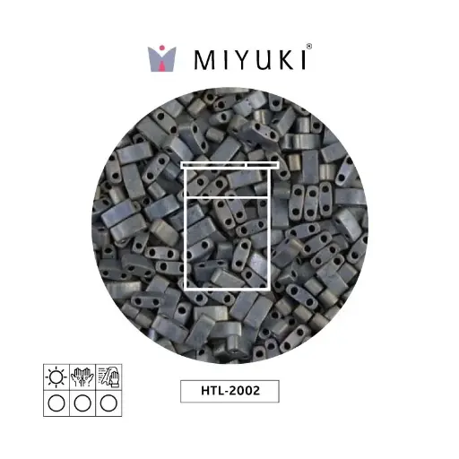 [04864] Miyuki half tila 5x2.3x1.9mm HTL2002 mate metalizado plateado gris x 10G