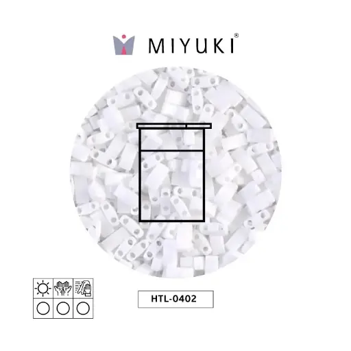 [08280] Miyuki half tila 5x2.3x1.9mm HTL0402 blanco x 10G