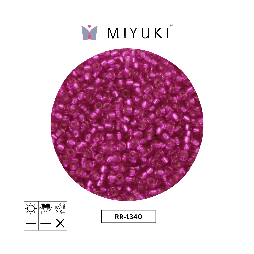 [07785] Mostacilla Miyuki rocalla 11/0 RR1340 plateado forrado fucsia x 250g