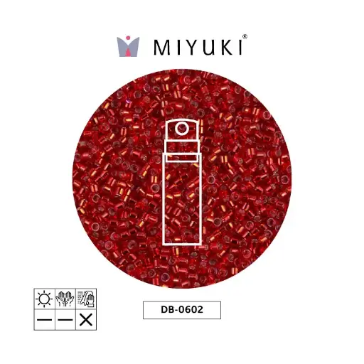 [03026] Miyuki delica 11/0 DB0602 rojo plateado forrado x 10g