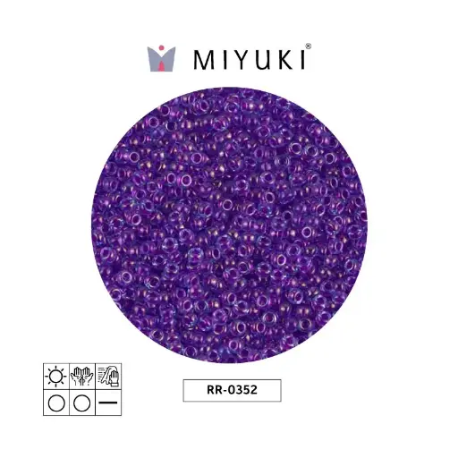 [00038] Mostacilla Miyuki rocalla 11/0 RR0352 fucsia forrado azul brillo x 250g