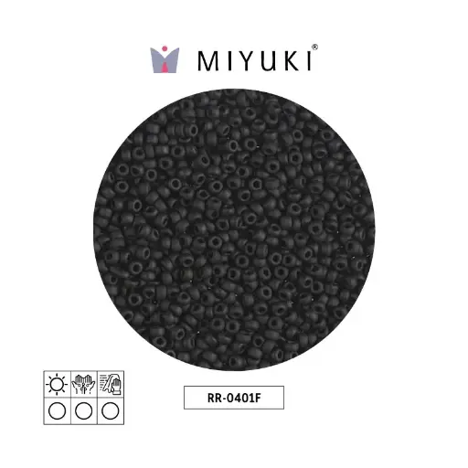 [09895] Mostacilla Miyuki rocalla 11/0 RR0401F opaco mate negro x 250g
