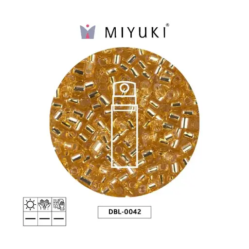 [08006] Miyuki delica 8/0 DBL0042 dorado forrado cristal x 10g