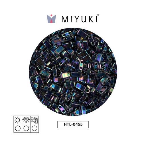 [05373] Miyuki half tila 5x2.3x1.9mm HTL0455 metalizado variegated azul iris x 50g