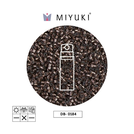 [07258] Miyuki delica 11/0 DB0184 plateado forrado oscuro taupe x 10g