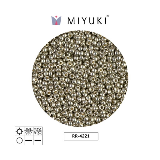 [03101] Mostacilla Miyuki rocalla 11/0 RR4221 galvanizado claro pewter x 250g