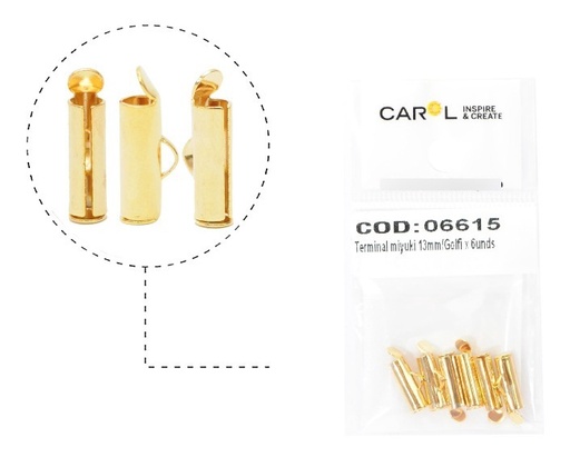 [06615] Terminal miyuki 4x13mm/Golfi x 6unidades