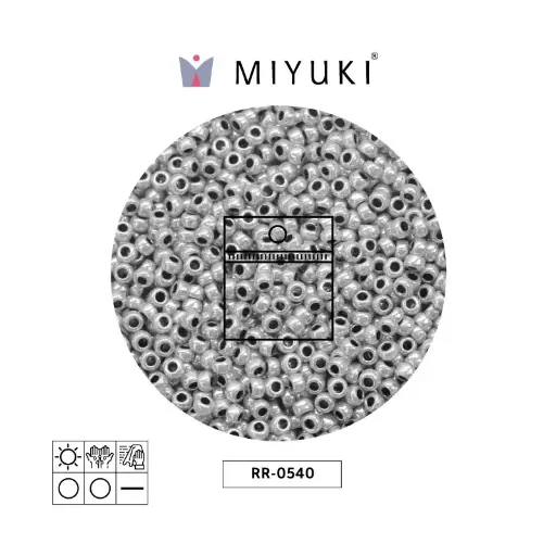 [09306] Mostacilla Miyuki rocalla 11/0 RR0540 forrado gris mist brillo x 25g