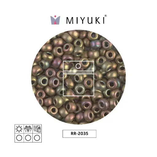 [05696] Mostacilla Miyuki rocalla 6/0 RR2035 mate opaco khaki AB x 25g