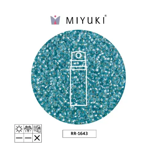 [32127] Mostacilla Miyuki rocalla 15/0 RR1643 mate plateado forrado azul x 10g