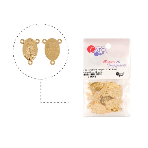 [31645] Crucero virgen dolorosa 17x13mm 13/golfi x 12 und