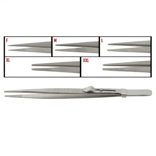 Diamond Tweezer X-Large Tip. Total Length: 160mm. Made Of Stainless Steel. TWZ-403