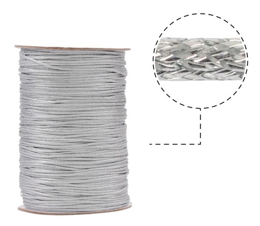 [29557] Cordon vibora 1mm plateado x Rollo 80m