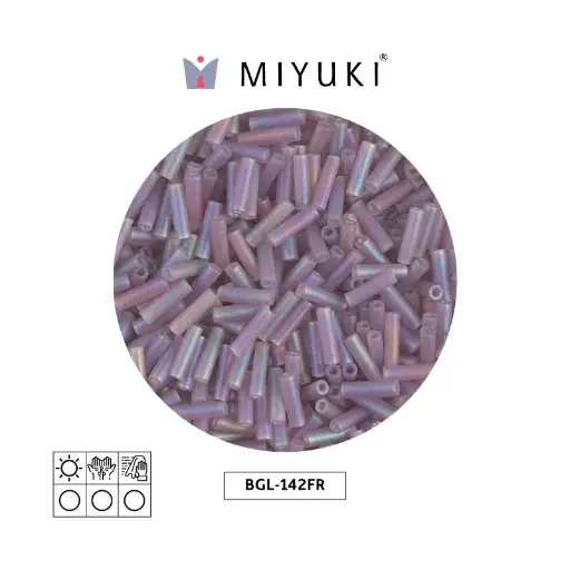 Miyuki bugle 6mm BGL0142FR matte transparent smoky amethyst AB x 250G