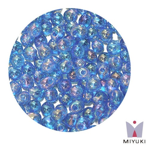[11247] Miyuki drop beads 3.4mm DP0261 transparente azul AB x 500g