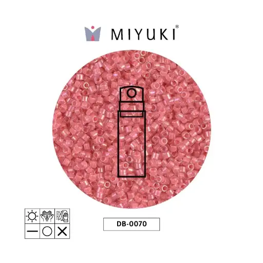 [12813] Miyuki delica 11/0 DB0070 coral lined rystal luster x 10g