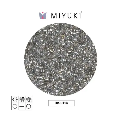 [29329] Miyuki delica 11/0 DB0114 transparente plateado gris dorado lusterr x 50gr