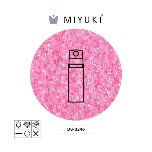 [09194] Miyuki delica 11/0 DB0246 oscuro algodón caramelo rosado Ceylon perlado x 10g