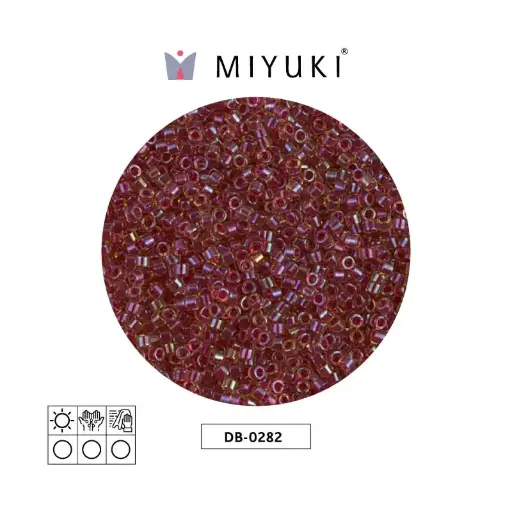 [28454] Miyuki delica 11/0 DB0282 cranberry lined light topaz luster x 50g