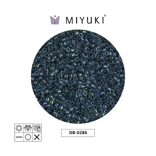 [21408] Miyuki delica 11/0 DB0286 midnight azul forrado azul AB x 50g