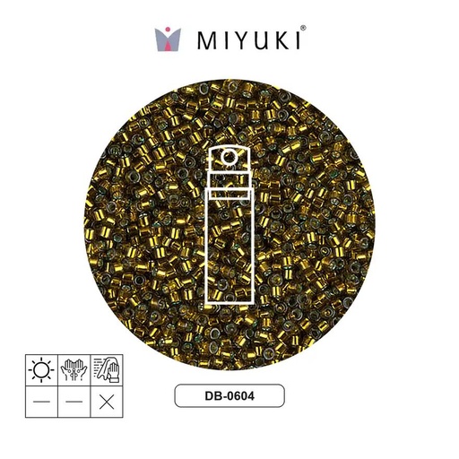 [14162] Miyuki delica 11/0 DB0604 plateado forrado golden verde x 10g