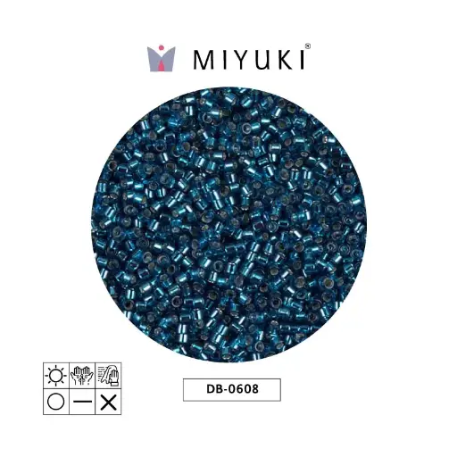 [27671] Miyuki delica 11/0 DB0608 plateado forrado azul zircon x 50g