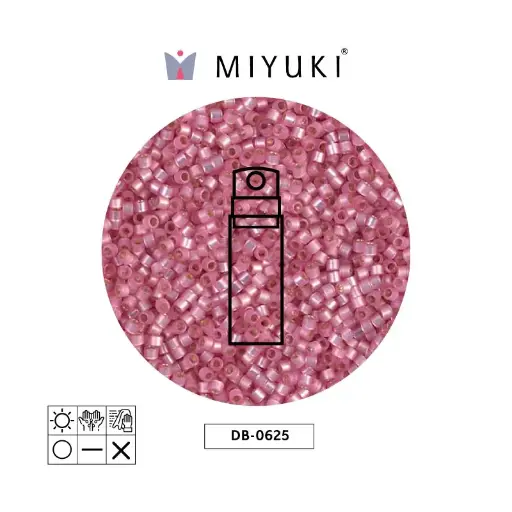 [14187] Miyuki delica 11/0 DB0625 rosa plateado forrado alabaster x 10g