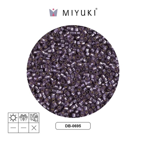 [28419] Miyuki delica 11/0 DB0695 frosted silver lined mulberry x 50g