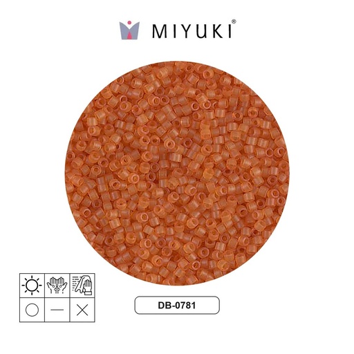 [28766] Miyuki delica 11/0 DB0781 frosted transparent amber x 50g