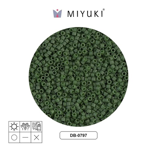 [28423] Miyuki delica 11/0 DB0797 frosted opaque jade green x 50g