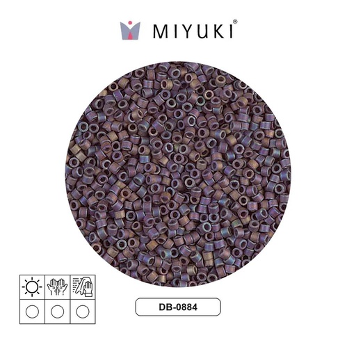 [23969] Miyuki delica 11/0 DB0884 mate opaco oscuro gris AB iridiscentex 50g