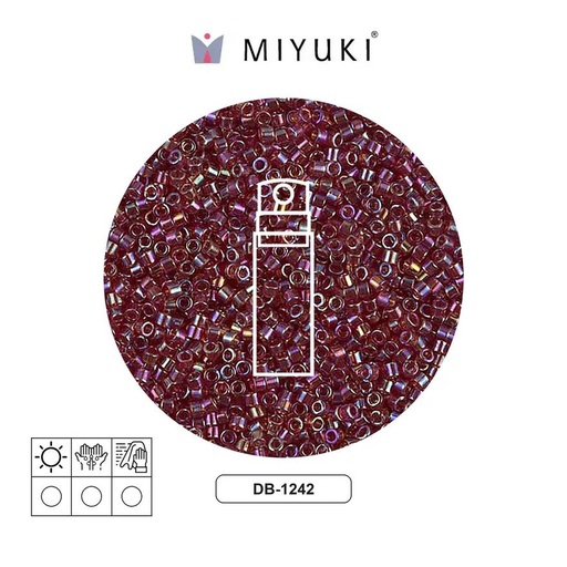 [28499] Miyuki delica 11/0 DB1242 transp. oscuro rojo AB x 10g