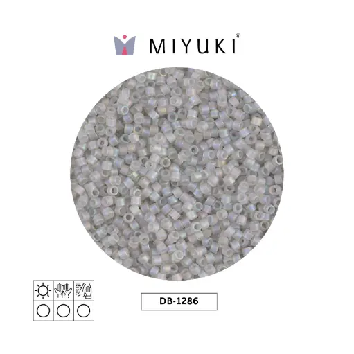 [19103] Miyuki delica 11/0 DB1286 mate transparente gris niebla AB x 50g