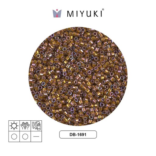 [01884] Miyuki delica 11/0 DB1691 plateado forrado glazed oscuro saffron AB x 50g