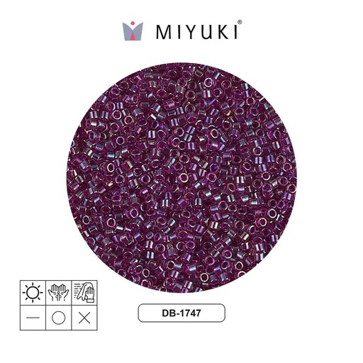 [02323] Miyuki delica 11/0 DB1747 fuchsia lined amethyst AB x 50g