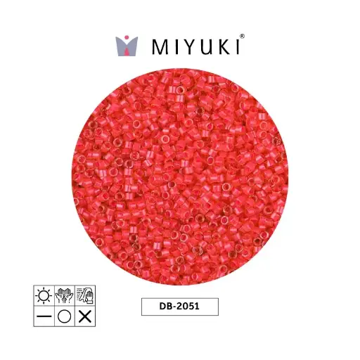 [28607] Miyuki delica 11/0 DB2051 neon poppy rojo x 50g