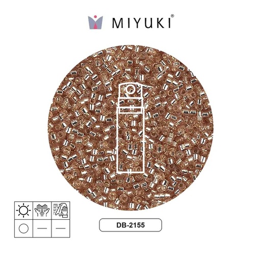 [28857] Miyuki delica 11/0 DB2155 plateado forrado mica Duracoat x 10g
