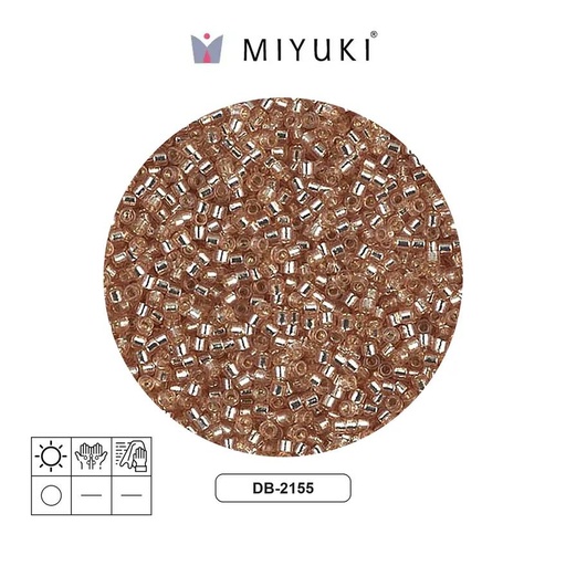 [27407] Miyuki delica 11/0 DB2155 plateado forrado mica Duracoat x 50g