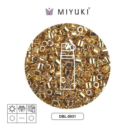 [00964] Miyuki delica 8/0 DBL0031 bright gold 24kt. plated  x 10gr