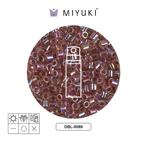 [18843] Miyuki delica 8/0 DBL0088 rojo forrado claro amarillo AB x 10gr