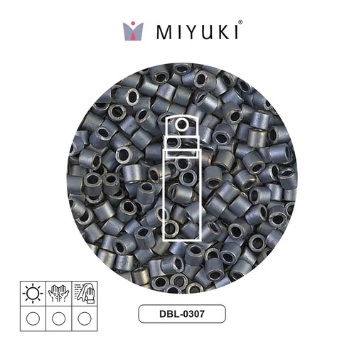 [21894] Miyuki delica 8/0 DBL0307 matte mettalic silver grey x 10gr
