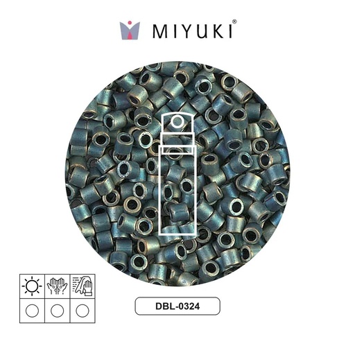 [21952] Miyuki delica 8/0 DBL0324 mate metalizado patina AB x 10gr