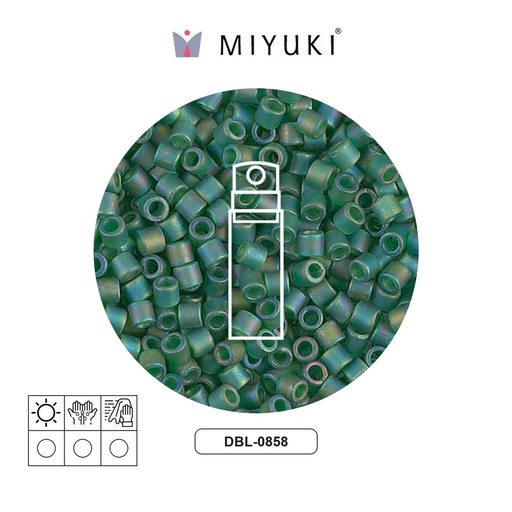 [21989] Miyuki delica 8/0 DBL0858 matte transparent green AB x 10gr