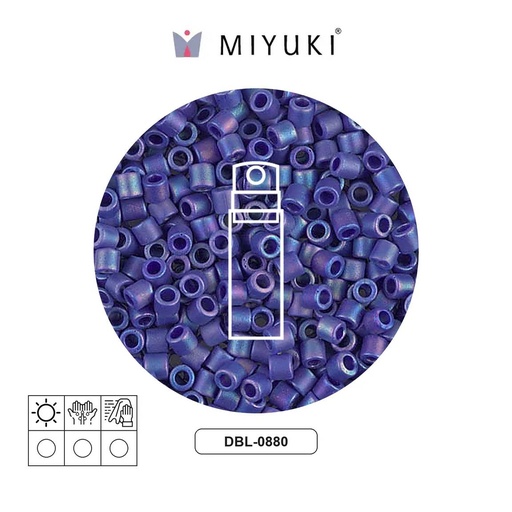 [22136] Miyuki delica 8/0 DBL0880 mate opaco azul AB x 10gr