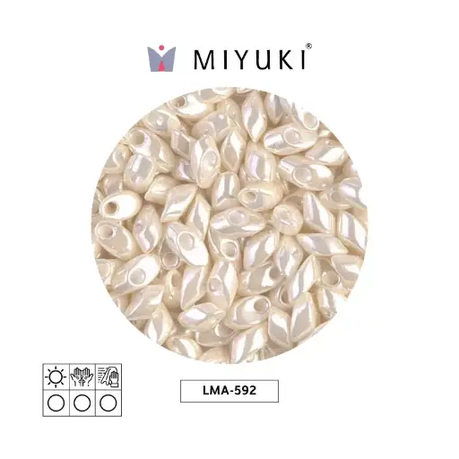 Miyuki long magatama 4x7mm LMA0592 antique ivory pearl ceylon x 250g