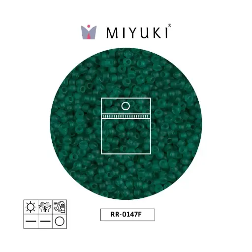 [16480] Mostacilla Miyuki rocalla 11/0 RR0147F matte transparent dark green x 25g