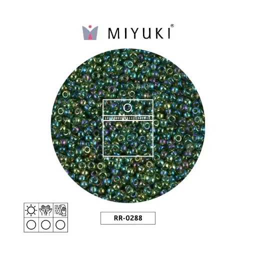 [15508] Mostacilla Miyuki rocalla 11/0 RR0288 transparent olive green AB x 25g