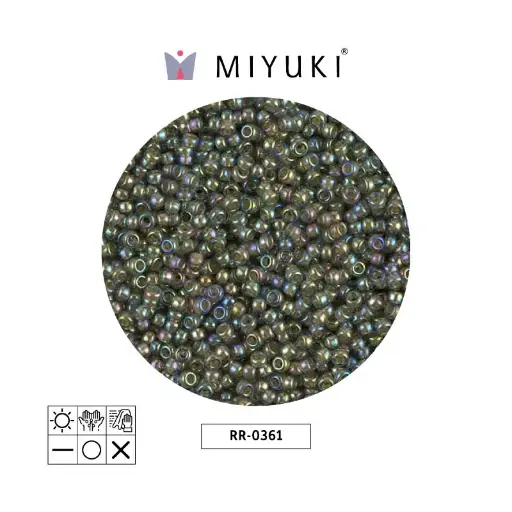 [11561] Mostacilla Miyuki rocalla 11/0 RR0361 verde chartreuse forrado verde AB x 250g